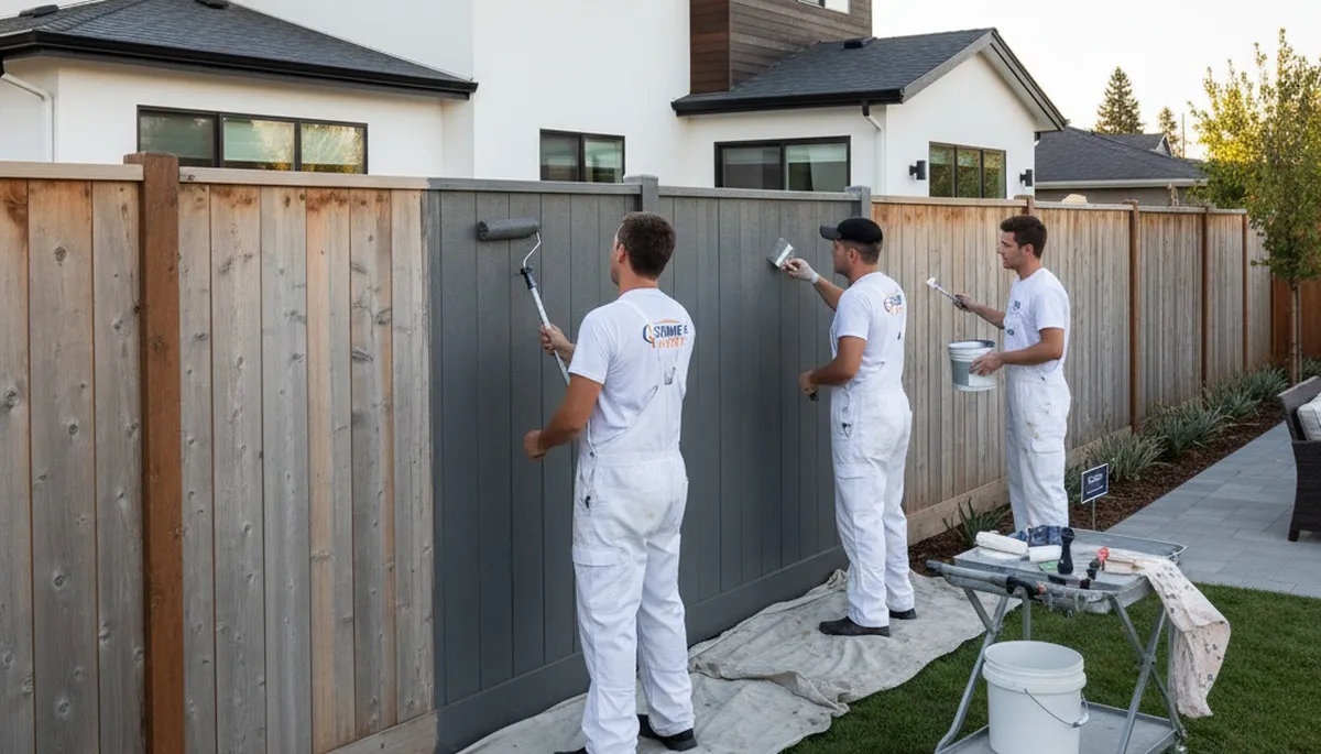 Professional fence painting in Palm Springs, CA with UV-resistant coatings for lasting curb appeal