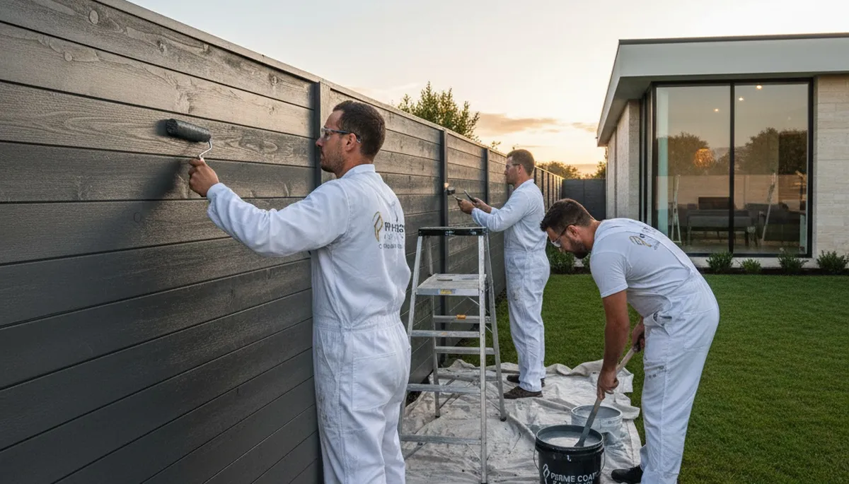 Professional fence painting in Palm Springs, CA with durable UV-resistant exterior coatings