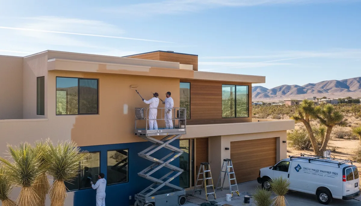 Palm Springs, CA house painters painting a home exterior with professional residential service