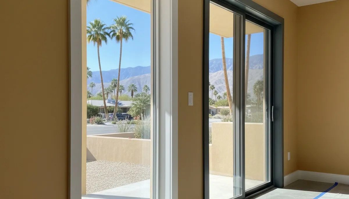 Professional interior trim painting with crisp edges in a modern Palm Springs, CA home