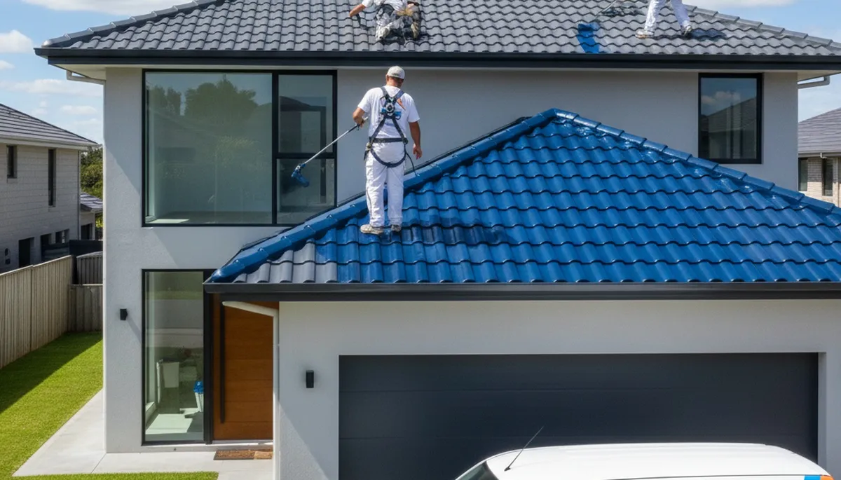 Professional roof painting and coating in Palm Springs, CA for UV protection and energy savings